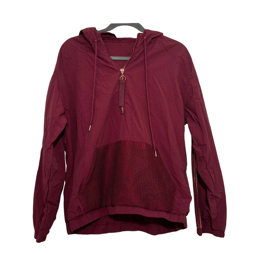 Original Ashley by 26 International Burgundy Quarter Zip Windbreaker Jacket L